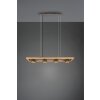 Suspension Trio-Leuchten Bell Brun foncé, Nickel mat, 4 lumières