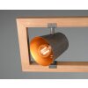 Suspension Trio-Leuchten Bell Brun foncé, Nickel mat, 4 lumières