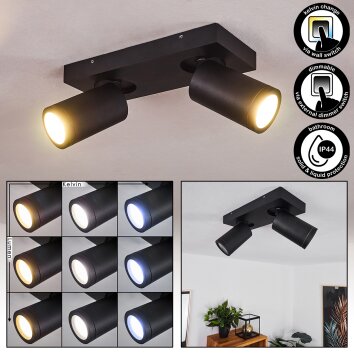 Plafonnier Hakamken LED Noir, 2 lumières