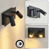 Applique murale d'extérieur Saeter LED Noir, 2 lumières, Détecteur de mouvement