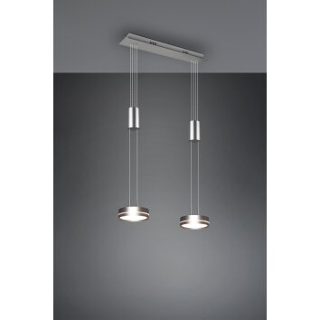 Suspension Trio-Leuchten Franklin LED Nickel mat, 2 lumières