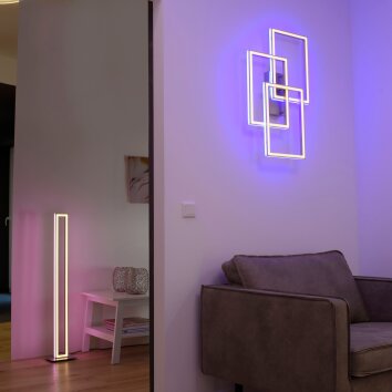 Plafonnier Paul-Neuhaus HELIX LED Aluminium, 6 lumières, Télécommandes