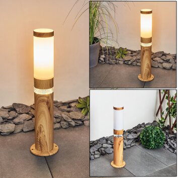 Borne lumineuse Tise Brun, Couleur bois, 2 lumières