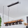 Suspension Aduard Bois foncé, Noir, 5 lumières