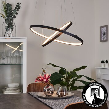 Suspension Preci LED Noir, 1 lumière