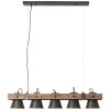 Suspension Brilliant-Leuchten Decca Bois foncé, Noir, 5 lumières