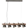 Suspension Brilliant-Leuchten Decca Bois foncé, Noir, 5 lumières