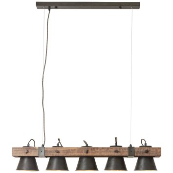 Suspension Brilliant-Leuchten Decca Bois foncé, Noir, 5 lumières