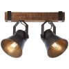 Plafonnier Brilliant-Leuchten Decca Bois foncé, Noir, 2 lumières