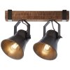 Plafonnier Brilliant-Leuchten Decca Bois foncé, Noir, 2 lumières