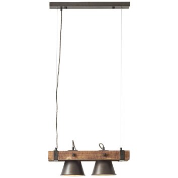 Suspension Brilliant-Leuchten Decca Bois foncé, Noir, 2 lumières