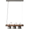 Suspension Brilliant-Leuchten Decca Bois foncé, Noir, 3 lumières