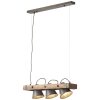 Suspension Brilliant-Leuchten Decca Bois foncé, Noir, 3 lumières