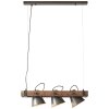 Suspension Brilliant-Leuchten Decca Bois foncé, Noir, 3 lumières