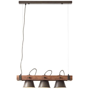 Suspension Brilliant-Leuchten Decca Bois foncé, Noir, 3 lumières