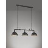 Suspension Fischer-Honsel Leitung Noir, 3 lumières