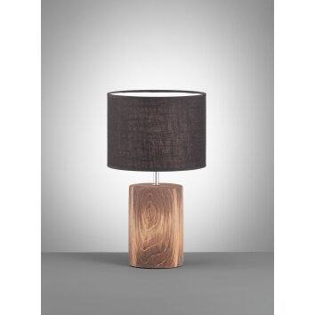 Lampe de table Fischer-Honsel Malik Bois foncé, 1 lumière