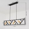 Suspension Maillard Noir, 4 lumières