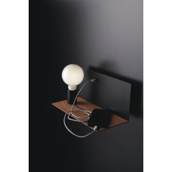 Applique murale Luce-Design Flash Bois foncé, Noir, 1 lumière