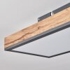 Plafonnier Salmi LED Brun, Couleur bois, Noir, 1 lumière, Télécommandes