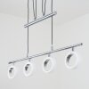 Suspension Globine LED Chrome, 4 lumières