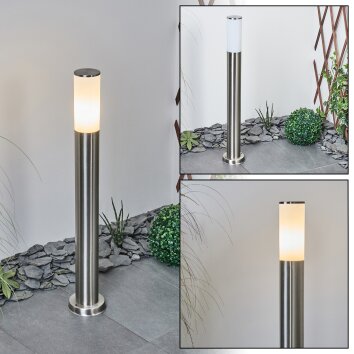 Borne lumineuse Caserta Nickel mat, Blanc, 1 lumière