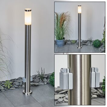 Borne lumineuse Sessa Nickel mat, 1 lumière