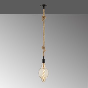 Suspension Fischer-Honsel Rope Noir, 1 lumière