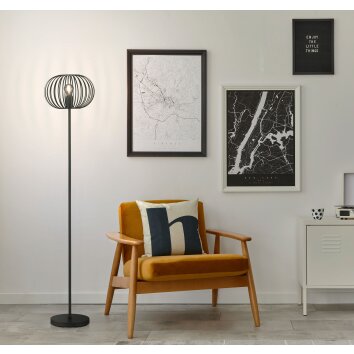 Lampadaire Fischer-Honsel Mocca Noir, 1 lumière