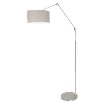 Lampadaire Steinhauer Prestige Chic Acier brossé, 1 lumière