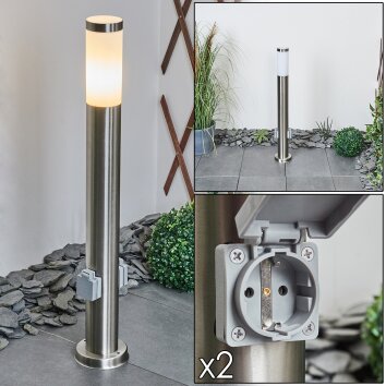 Borne lumineuse Sessa Nickel mat, 1 lumière