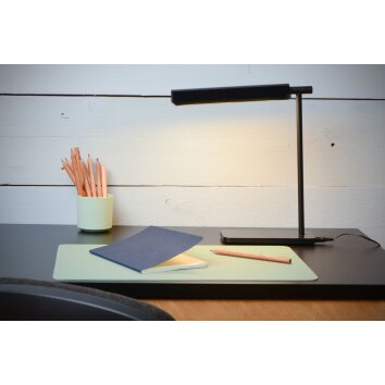 Lampes de table Lucide LEVI LED Noir, 1 lumière