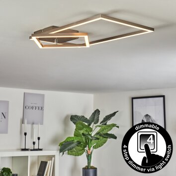 Plafonnier Doyon LED Nickel mat, 1 lumière