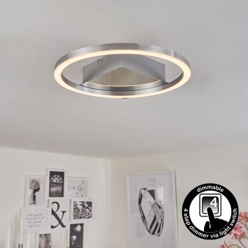 Plafonnier Buren LED Nickel mat, 1 lumière