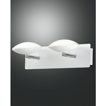 Applique murale Fabas Luce Hale LED Chrome, Blanc, 2 lumières