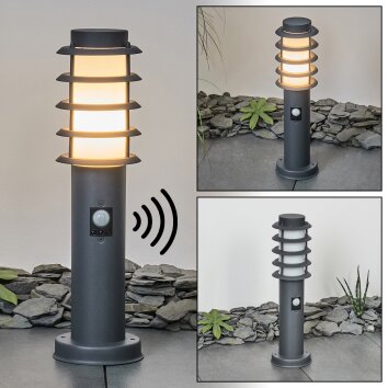 Borne lumineuse Tunes Anthracite, 1 lumière, Détecteur de mouvement