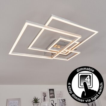 Plafonnier Buren LED Nickel mat, 1 lumière