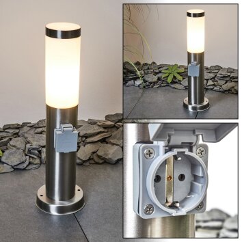 Borne lumineuse Sessa Nickel mat, 1 lumière