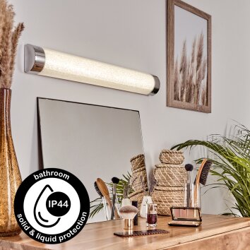 lampe miroir Morges LED Chrome, Scintillant, Blanc, 1 lumière