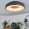 Plafonnier Sachseln LED Noir, 1 lumière