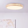 Plafonnier Brilliant Woodbury LED Bois clair, Blanc, 1 lumière