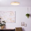 Plafonnier Brilliant Woodbury LED Bois clair, Blanc, 1 lumière