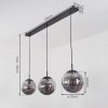 Suspension Doussal Noir, 3 lumières