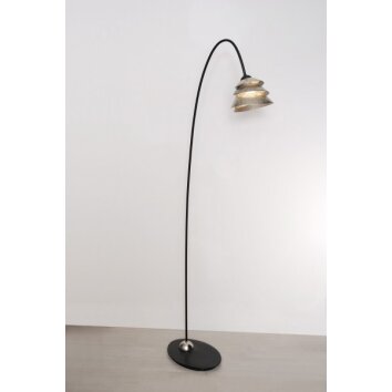 Lampadaire Holländer SNAIL ONE Noir, Argenté, 1 lumière