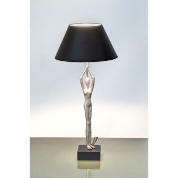 Lampe de table Holländer BALLERINO Noir, Argenté, 1 lumière