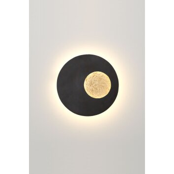 Applique murale Holländer LUNA LED Brun, Or, Noir, 1 lumière