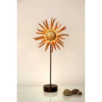 Lampe à poser Holländer SONNE Brun, Or, Noir, 6 lumières