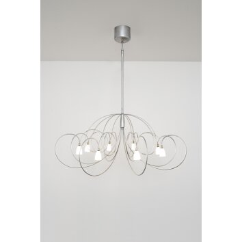 Suspension Holländer ROSASPINTA GROSS Argenté, 8 lumières