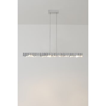 Suspension Holländer CASTELLO LED Argenté, 6 lumières