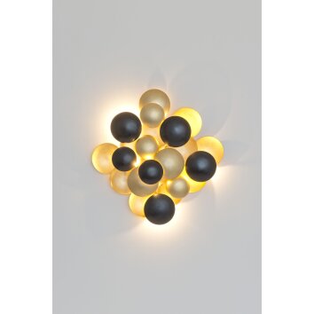 Applique murale Holländer BOLLADARIA GRANDE LED Brun, Or, Noir, 6 lumières